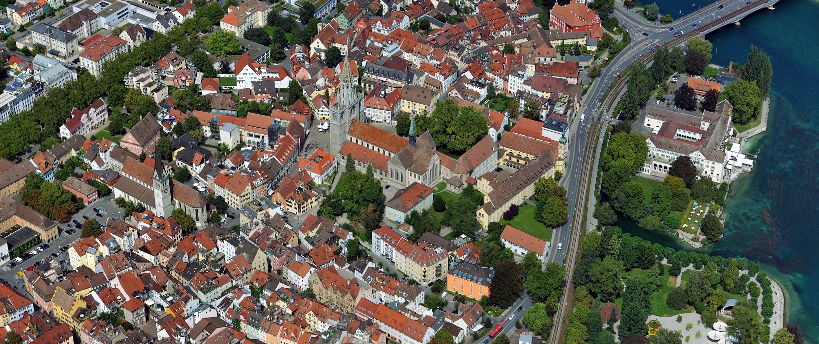 Luftaufnahme der Konstanzer Altstadt